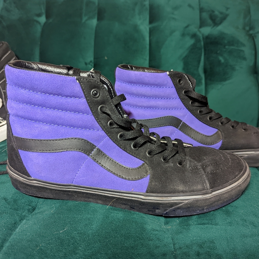 Purple Black Vans sk8-hi 11.5